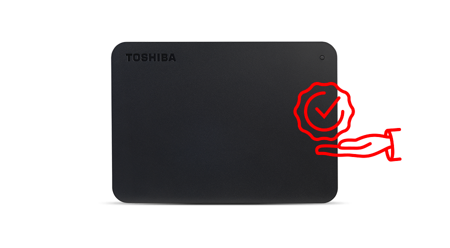 محرك أقراص صلبة خارجي محمول من Toshiba Canvio Basics بسعة 1 تيرابايت ومنفذ USB 3.2 Gen1