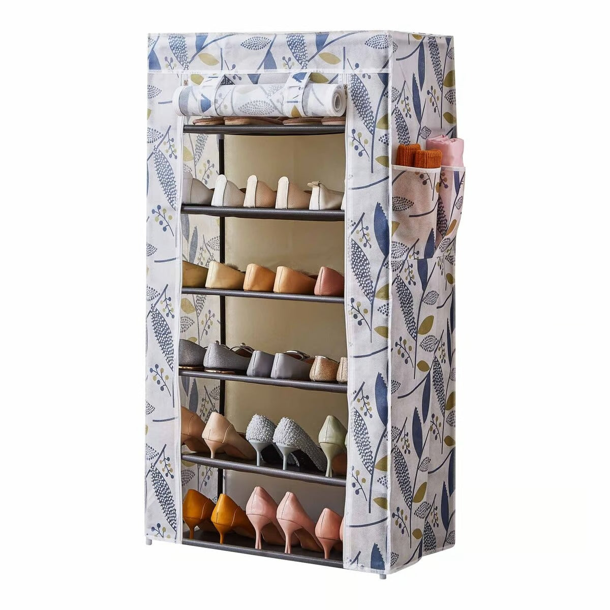 حامل أحذية Maple Leaf مكون من 6 طبقات، منظم أحذية قابل للطي KT2706