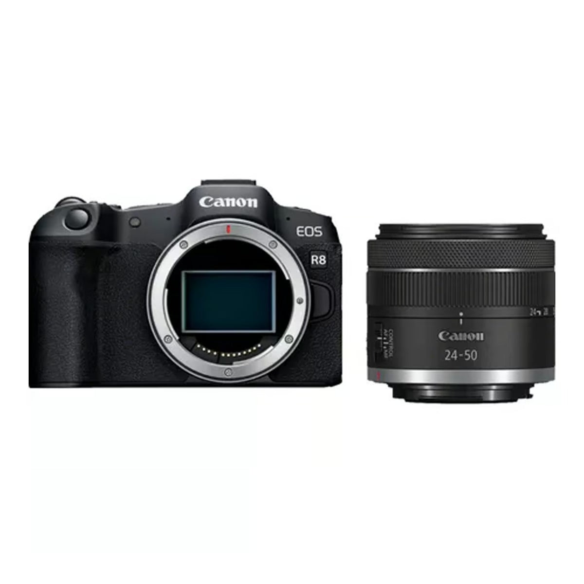 كاميرا Canon EOS R8 بدون مرآة ذات إطار كامل مع عدسة RF 24-50 مم f/4.5-6.3 IS STM