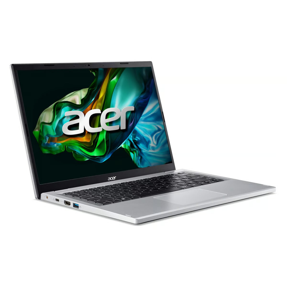 كمبيوتر محمول Acer Aspire Lite مقاس 14 بوصة، شاشة WUXGA IPS رفيعة، معالج Intel Core i3-N300، نظام التشغيل Windows 11 Home، ذاكرة وصول عشوائي بسعة 8 جيجابايت، قرص SSD بسعة 512 جيجابايت، فضي، AL14-31P-3709