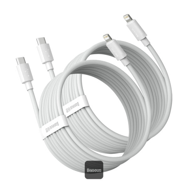 Baseus Type C Cable For iPhone 13 12 Pro Max 20W PD Fast Charge Type C to Lightning Cable For iPhone 8 Xr Charger Data Cable 1.5M White