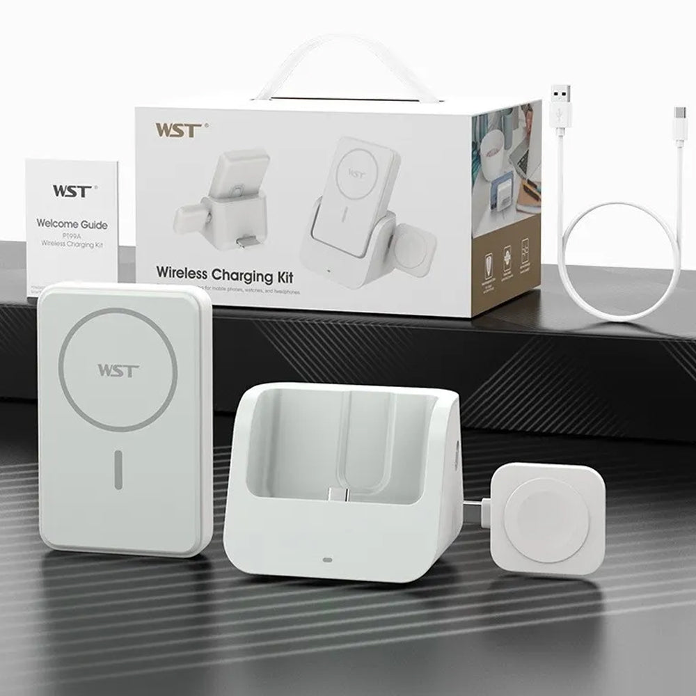 WST Magsafe Wireless Power Bank 3 in 1 PT99A wireless charging kit
