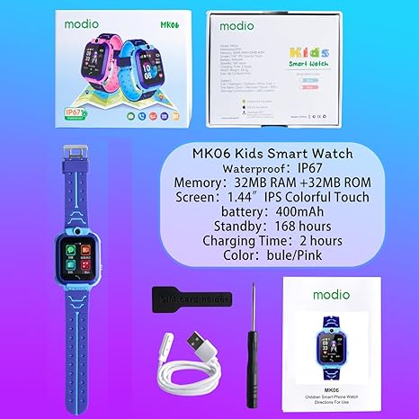 Modio Kids Smart Watch MK06 – Blue