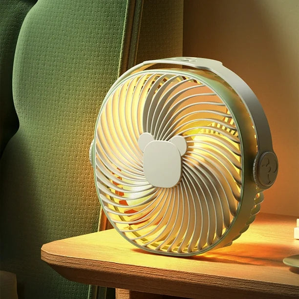 Small Fan Hanging Wall Hanging Desktop Multifunctional Lighting Fan USB Rechargeable Fan New Style
