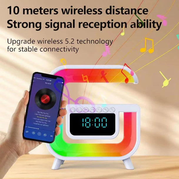 مصباح طاولة A3 مع مكبر صوت بلوتوث وشحن لاسلكي ووظائف متعددة