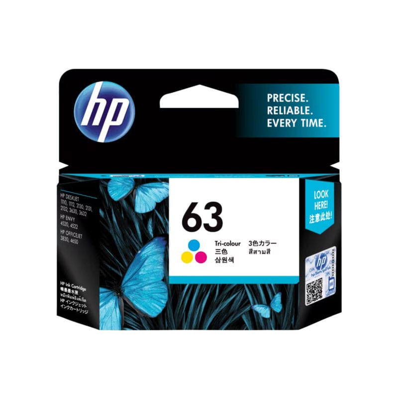 HP 63 Original Ink Cartridge, F6U61AA