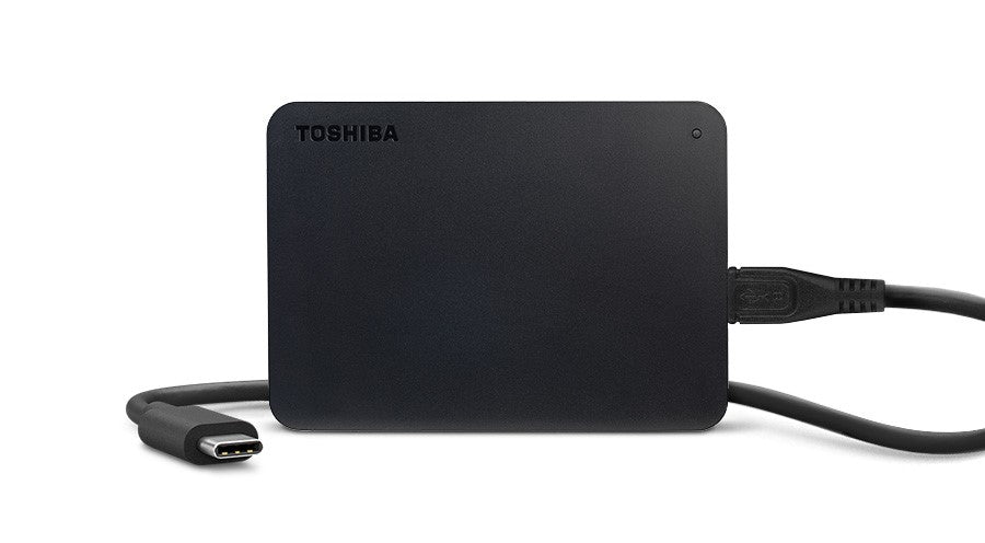 محرك أقراص صلبة خارجي محمول من Toshiba Canvio Basics بسعة 1 تيرابايت ومنفذ USB 3.2 Gen1