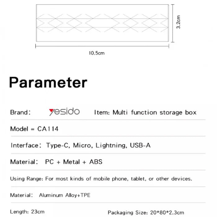 كابل شحن سريع من النوع C مع محول USB OTG متعدد الوظائف 6 في 1