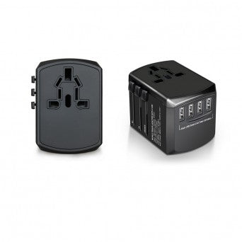 محول سفر عالمي (4 منافذ USB) 5 فولت 4.5 أمبير - أسود