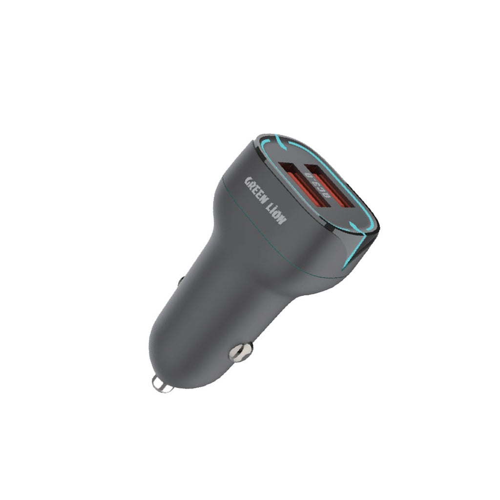 Green Lion Car Charger QC3.0 18W + QC3.0 18W - Black