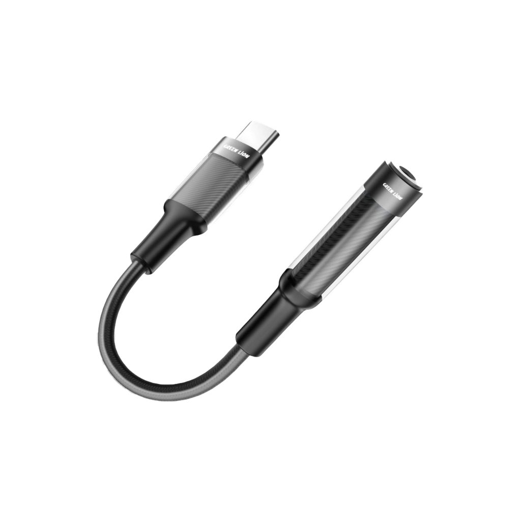 محول سماعات أذن جرين ليون USB-C إلى 3.5 Aux 12 سم - أسود