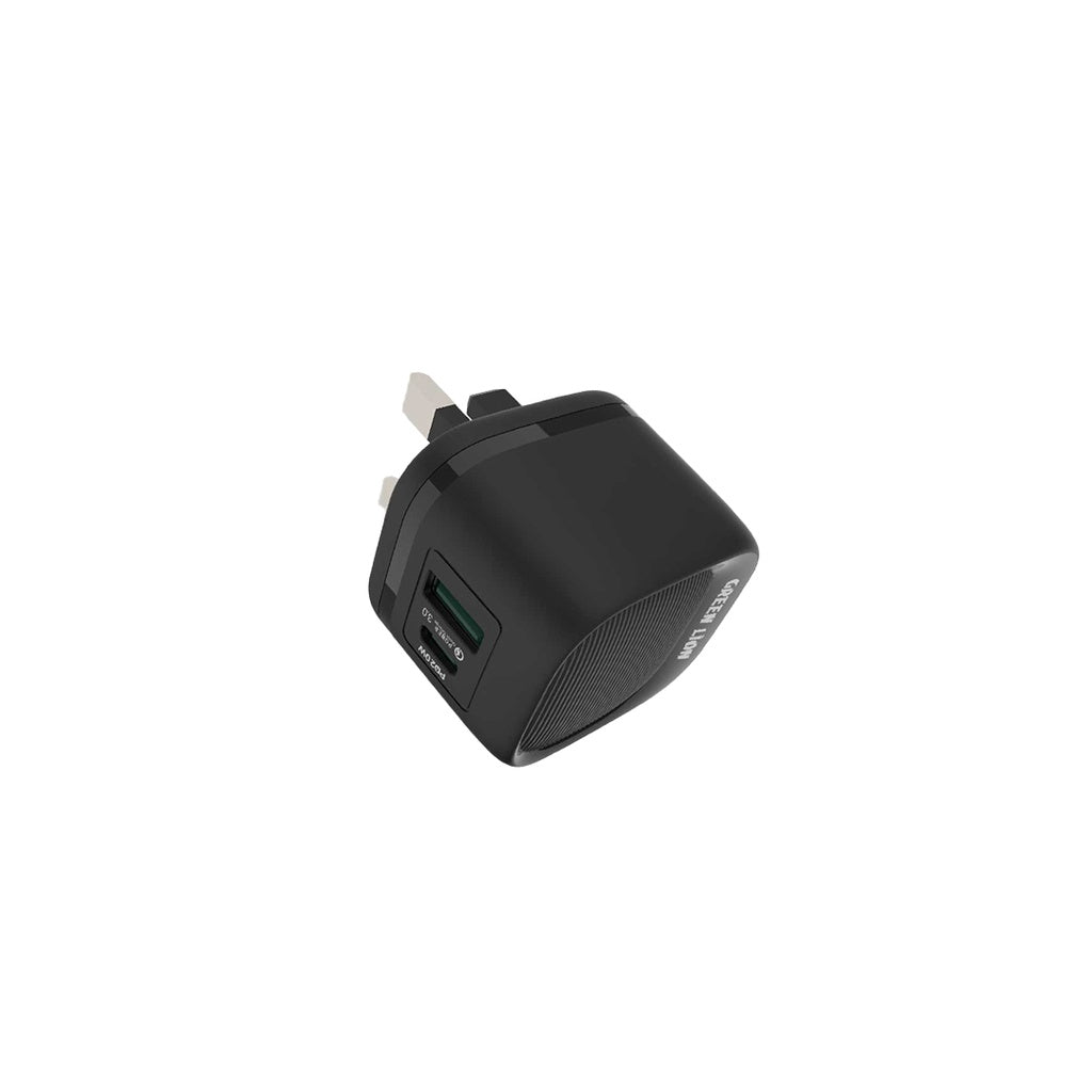 Green Lion PD 20W + QC Wall Charger - Black