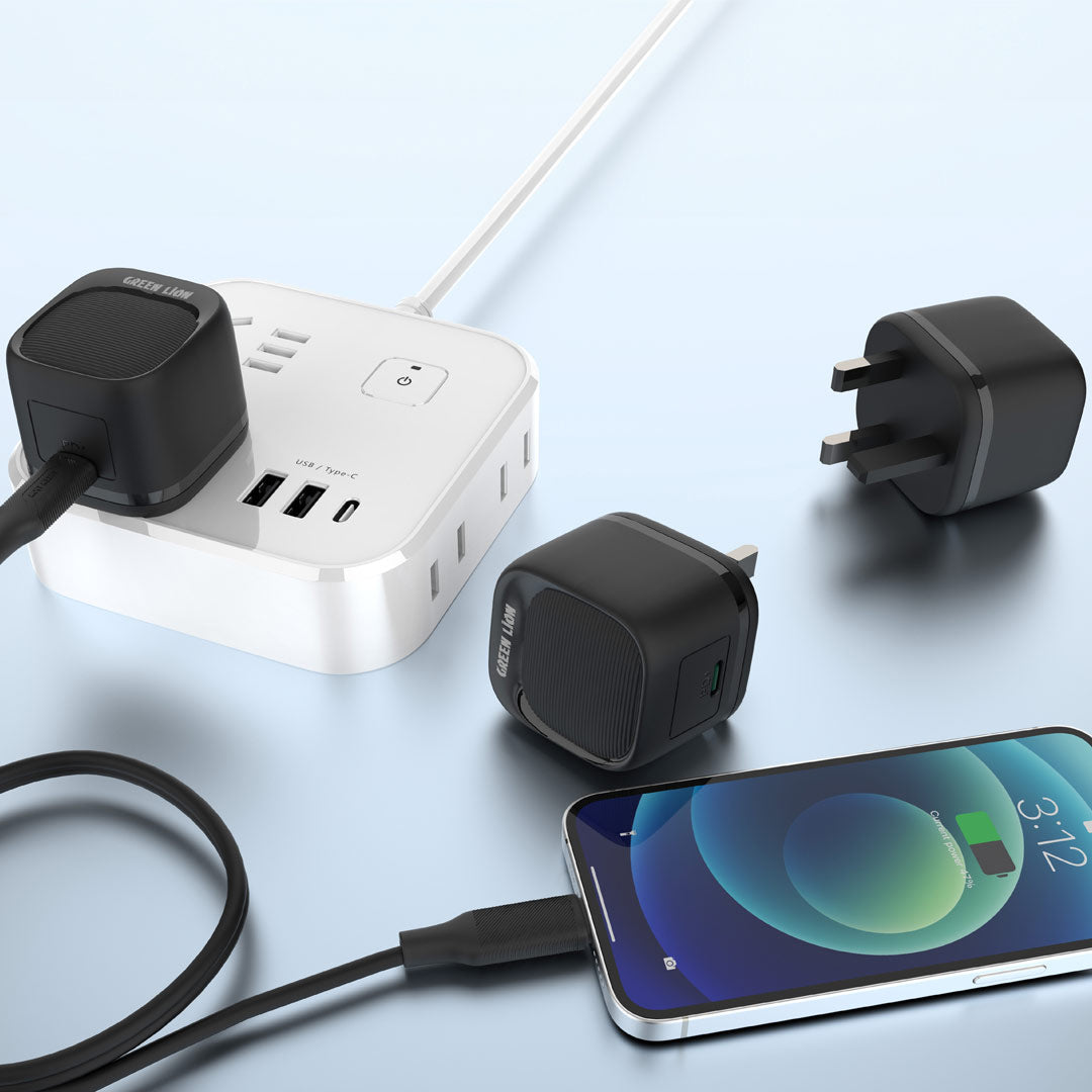 شاحن حائط Green Lion PD 20W USB-C UK - أسود