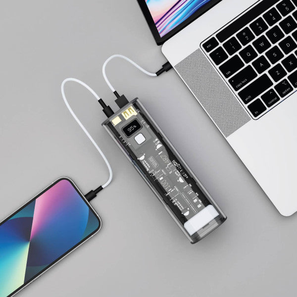 بنك طاقة Powerology 24000mAh Crystalline Series PD100 W بمخرج مزدوج