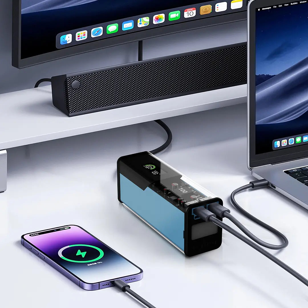 Powerology Énergie 27000mAh Power Bank with AC Outlet - Black