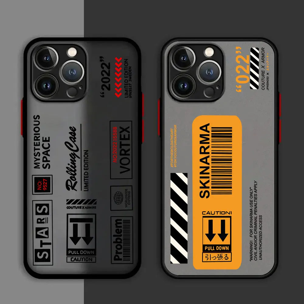 Hot Labels barcode Skinarma Phone Case For iPhone 15 14 Pro Max Matte Transparent Back Cover