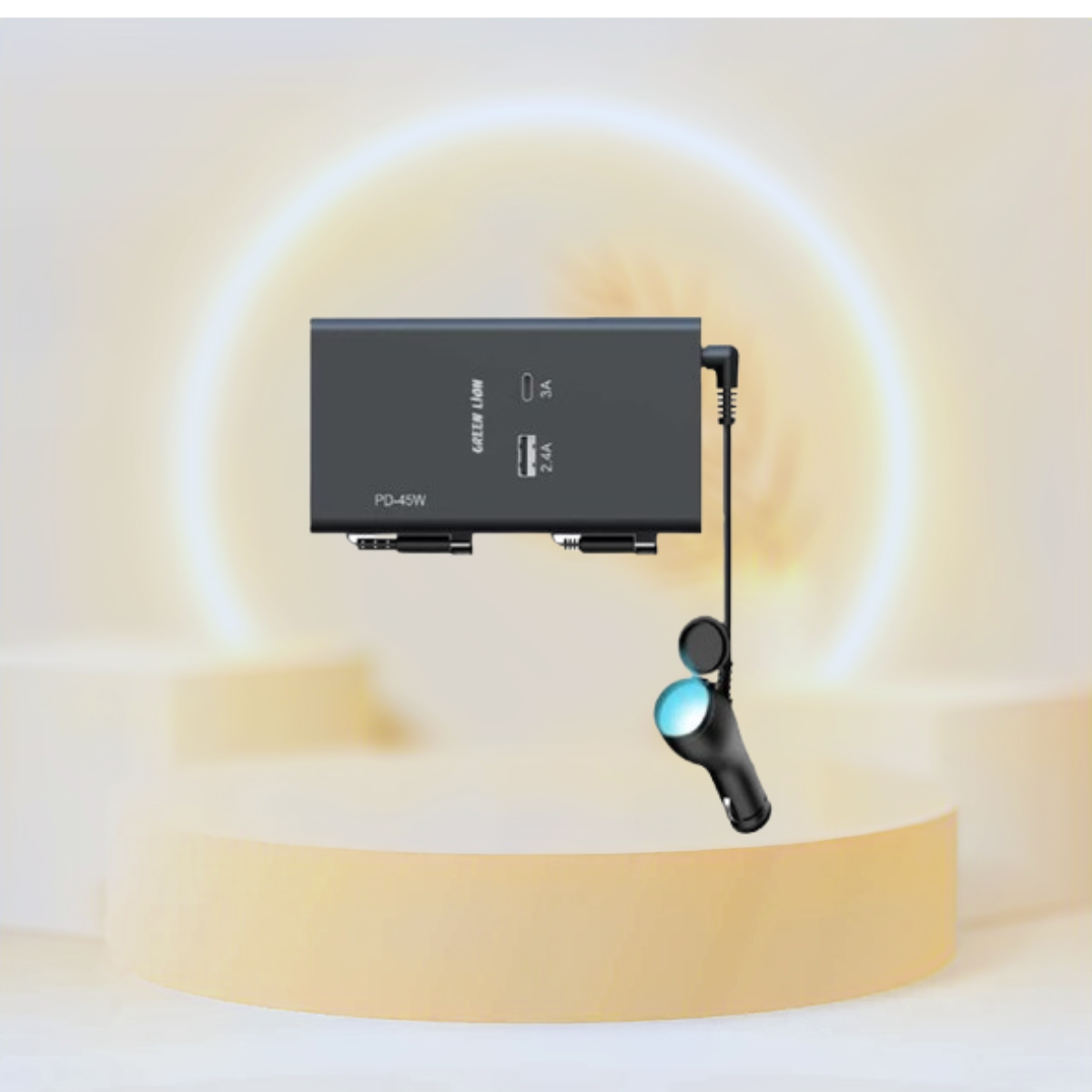 Green Lion Backseat Car Charger - Black