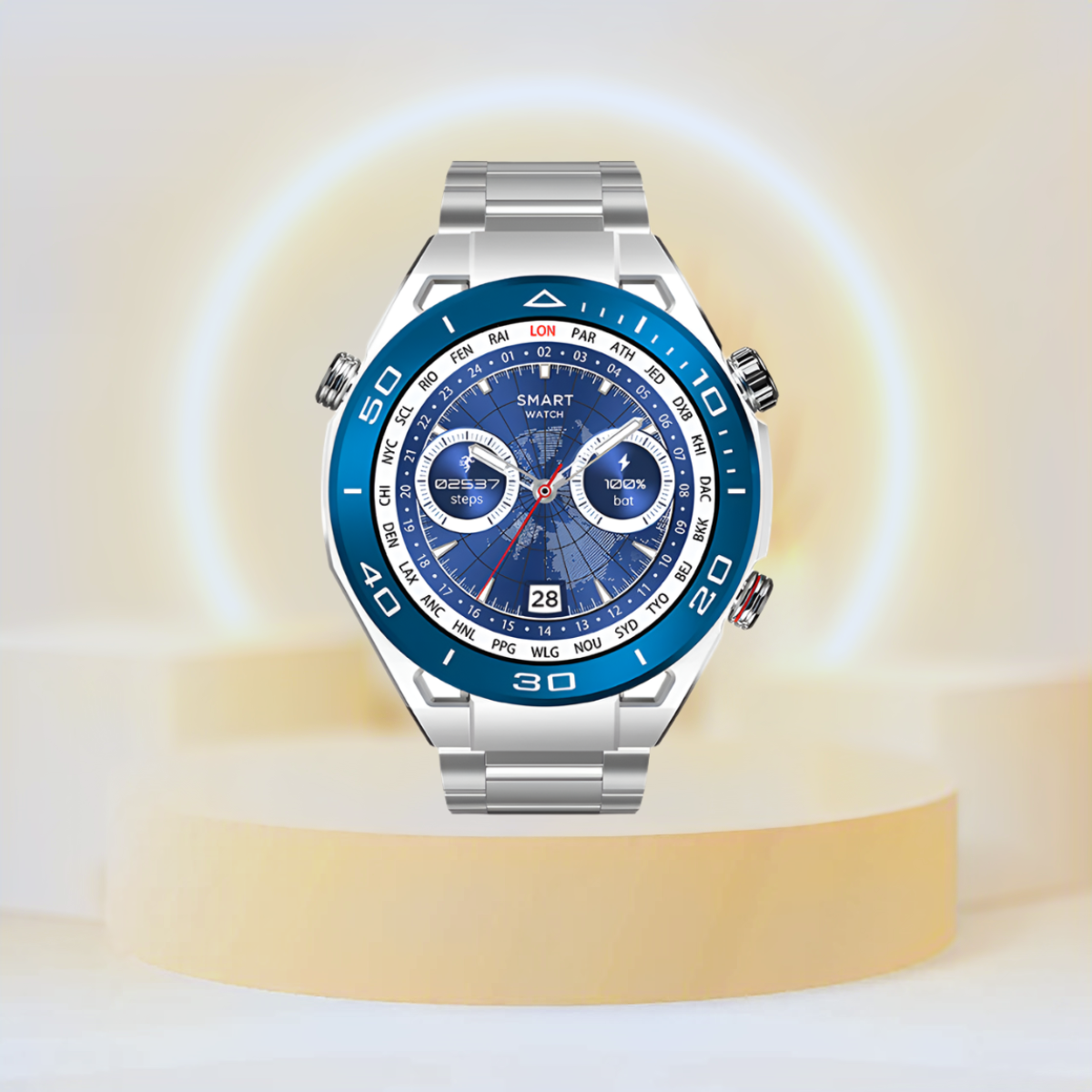 Admos A8 NFC Smart Watch Set - Silver