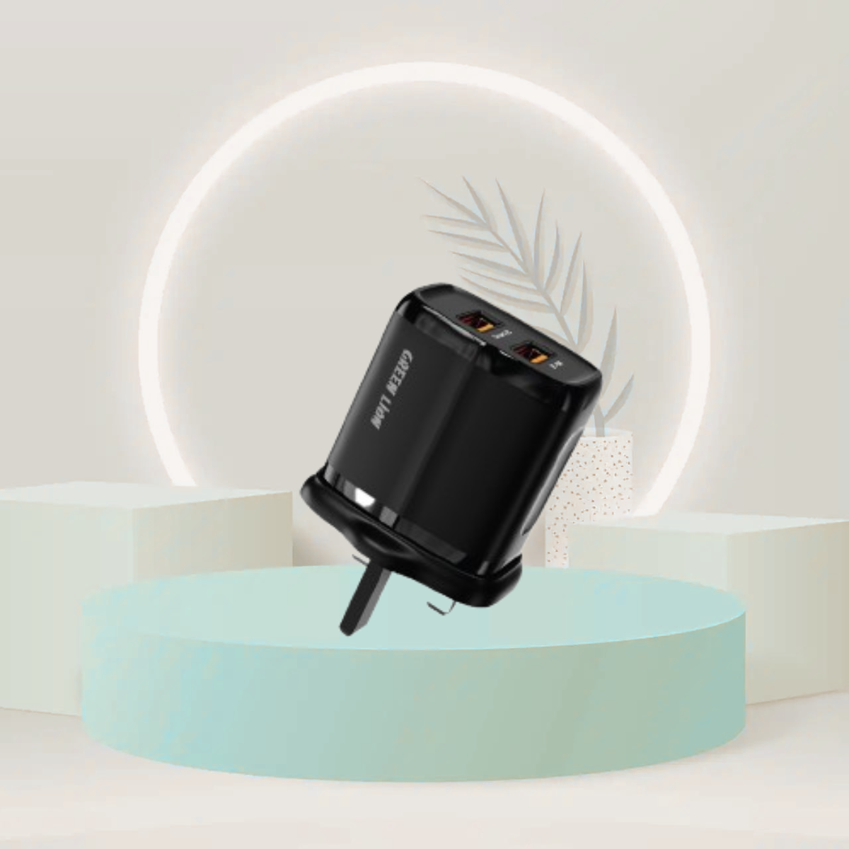 كابل بيانات Green Lion 2USB 2.4A 18W+USB Type c بطول 1 متر
