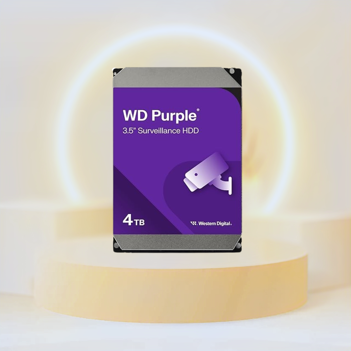 محرك الأقراص الصلبة الداخلي للمراقبة WD Purple من Western Digital بسعة 4 تيرابايت مقاس 3.5 بوصة SATA بمعدل نقل يصل إلى 175 ميجابايت/ثانية