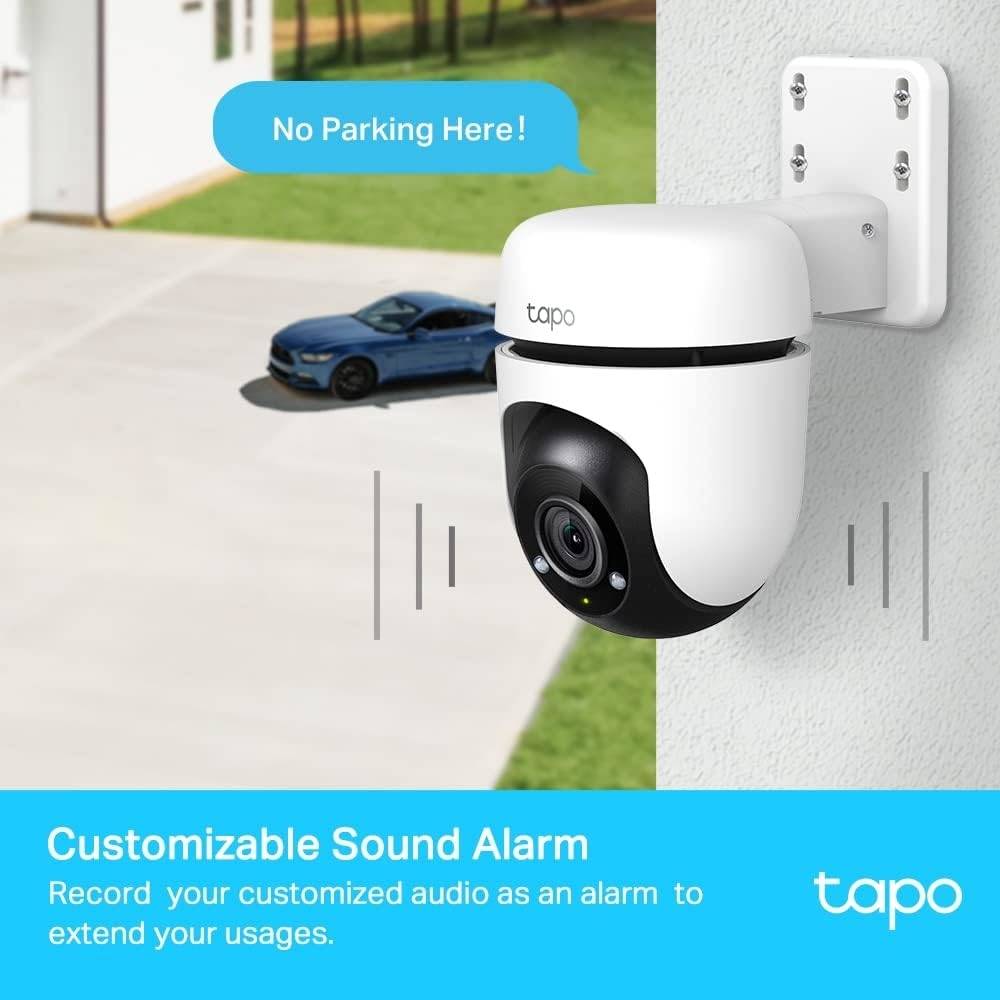 كاميرا TP-Link Tapo 1080p Full HD خارجية أمنية قابلة للتحريك والميل مع شبكة Wi-Fi، Tapo C500
