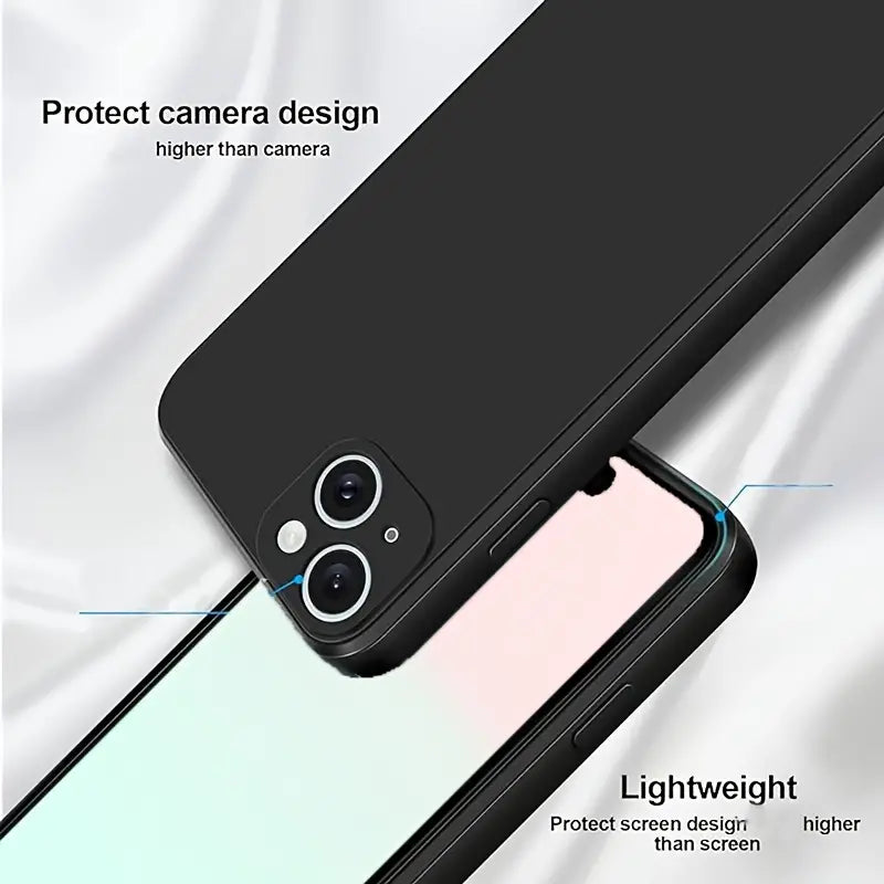 TPU Silky-Soft Touch Full-Body Protective Phone Silicone Case, With Camera Lens Protection, Shockproof Cover
