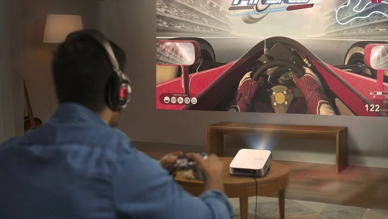 جهاز عرض LED محمول ذكي M2e من ViewSonic بدقة 1080 بكسل مع مكبرات صوت Harman Kardon