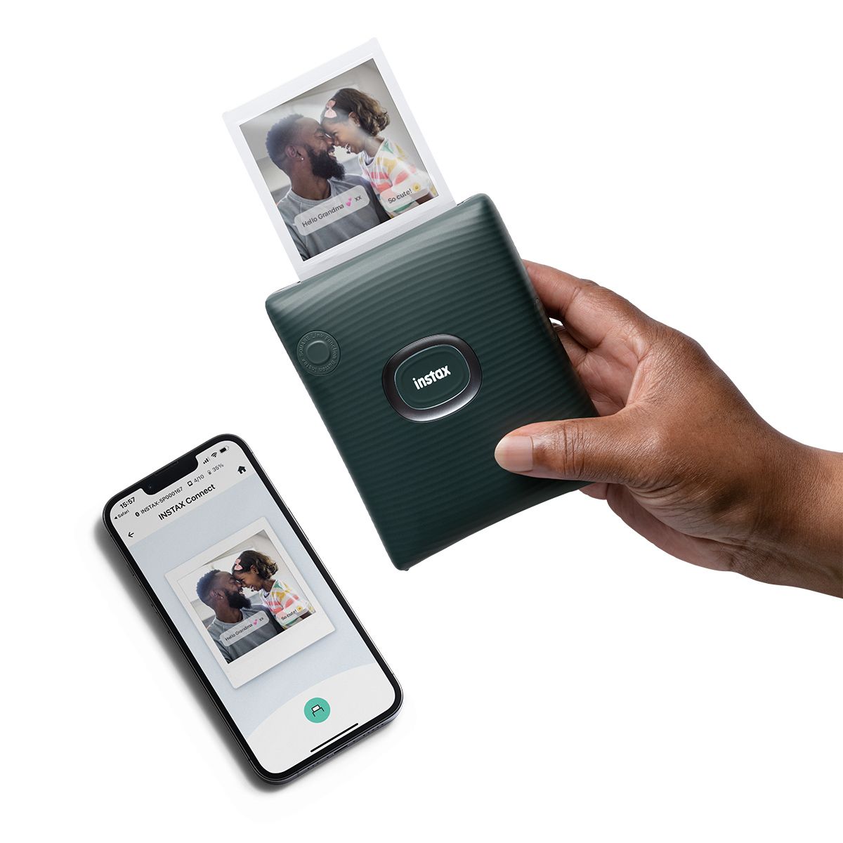 Fujifilm Instax Link Square Printer, Midnight Green