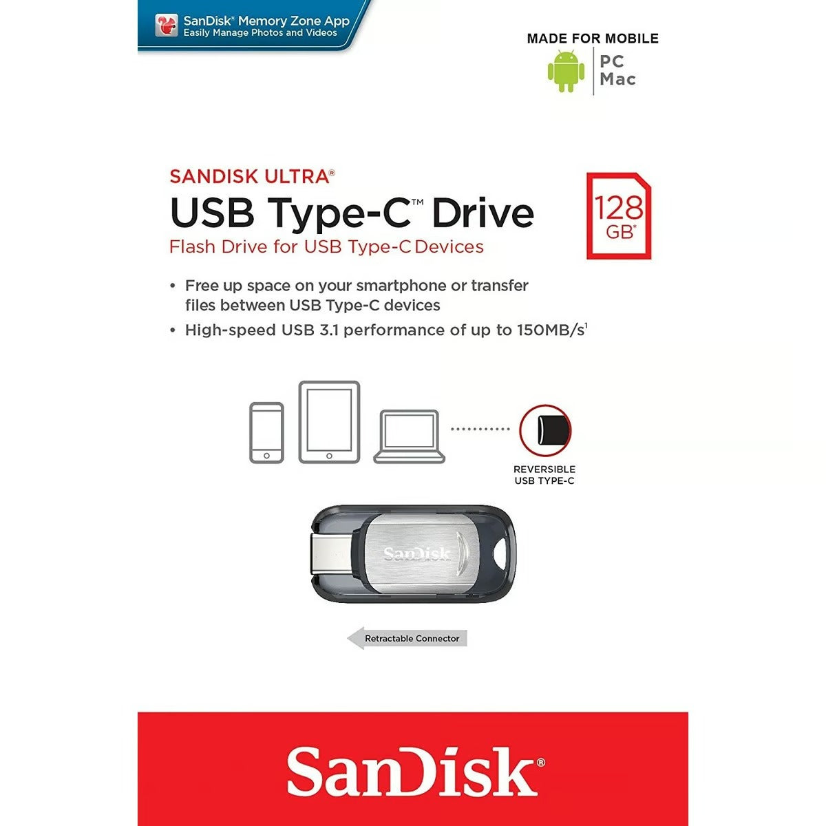 SanDisk USB Type-C Flash Drive SDCZ450-128G 128GB