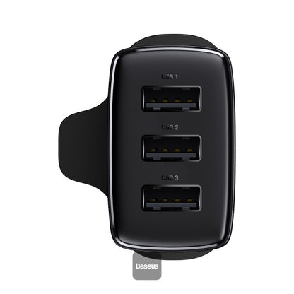 شاحن Baseus Compact 3U/17W/المملكة المتحدة - حجم صغير - شرائح التعرف الذكية - حماية أمان متعددة - أسود
