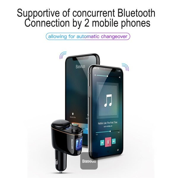 Baseus Locomotive Bluetooth MP3 Vehicle Charger Black