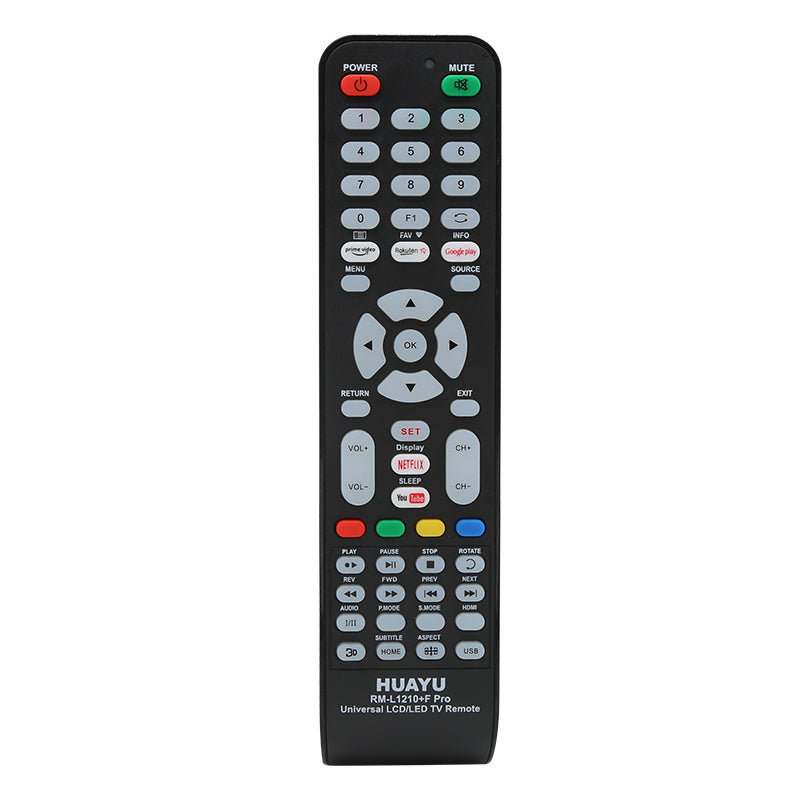 جهاز التحكم عن بعد العالمي للتلفزيون HUAYU RM-L1210+F PRO لجميع العلامات التجارية للتلفزيون مع وظيفة Netflix وYouTube