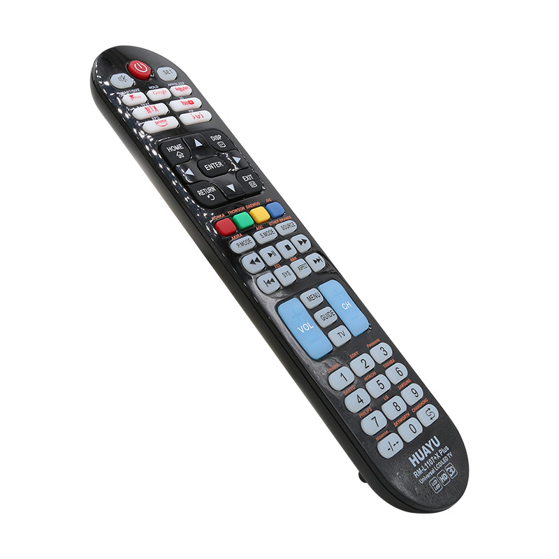جهاز التحكم عن بعد العالمي للتلفزيون من HUAYU RM-L1107+X PLIS للاستخدام مع أجهزة Samsung وLG وSony وPhilips وSharp وPanasonic وTCL وToshiba