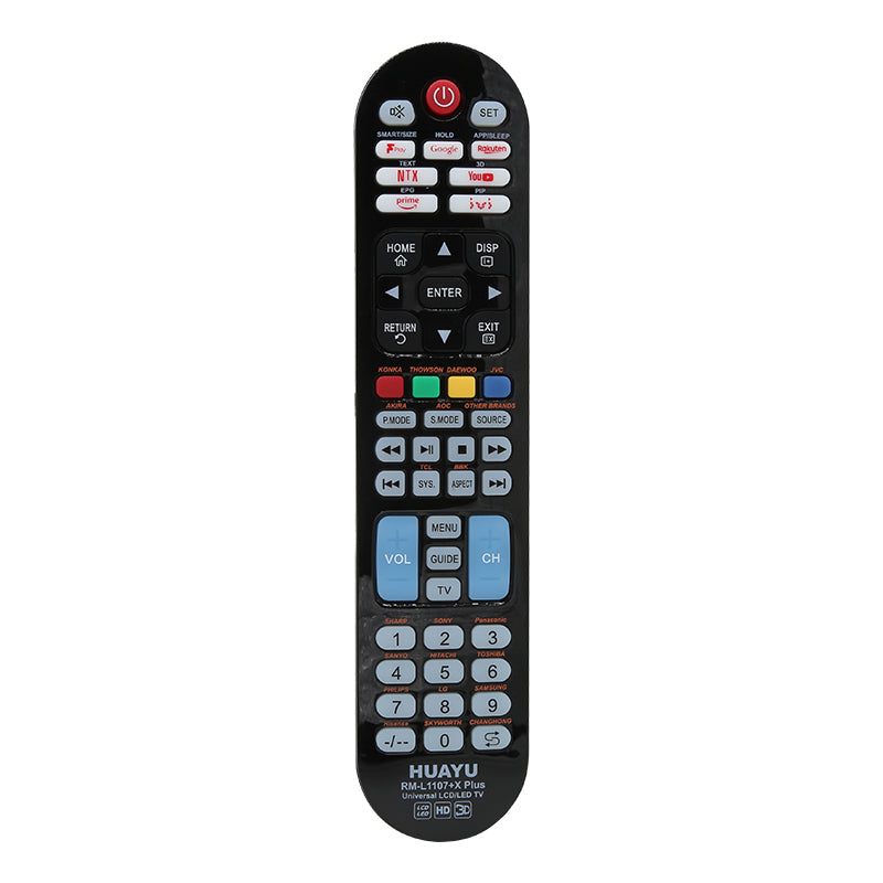 جهاز التحكم عن بعد العالمي للتلفزيون من HUAYU RM-L1107+X PLIS للاستخدام مع أجهزة Samsung وLG وSony وPhilips وSharp وPanasonic وTCL وToshiba