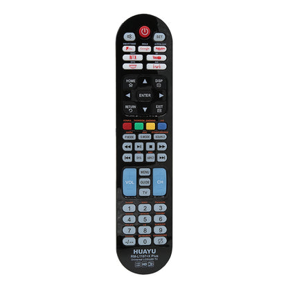 جهاز التحكم عن بعد العالمي للتلفزيون من HUAYU RM-L1107+X PLIS للاستخدام مع أجهزة Samsung وLG وSony وPhilips وSharp وPanasonic وTCL وToshiba