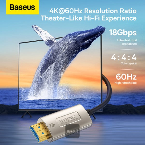 Baseus High Definition Series, Optic Fiber HDMI To HDMI 4K Adapter Cable 10M