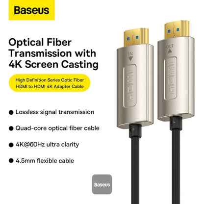 Baseus High Definition Series, Optic Fiber HDMI To HDMI 4K Adapter Cable 10M