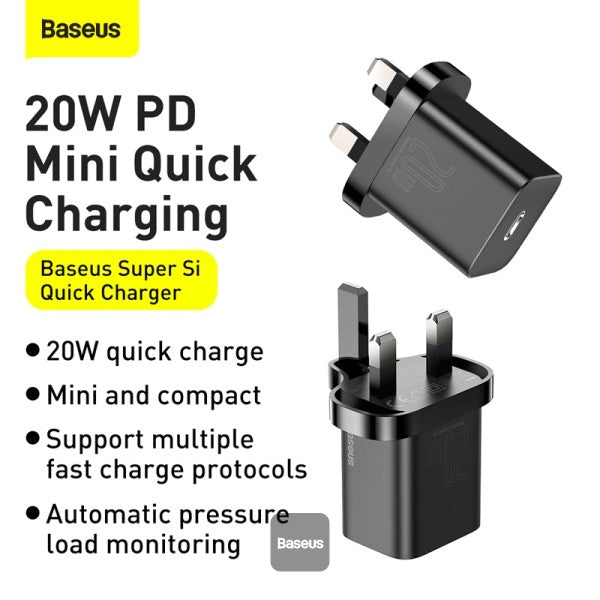 Baseus USB C Plug, 20W PD 3.0 Fast 6, Super Si Mini Compact USB C 6 Plug, Wall 2