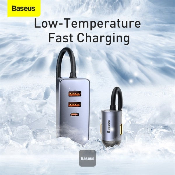Baseus Share Together 3x USB / USB Type C car charger 120W PPS Quick Charge Power Delivery gray