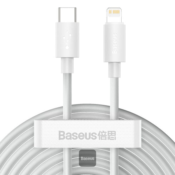 Baseus Type C Cable For iPhone 13 12 Pro Max 20W PD Fast Charge Type C to Lightning Cable For iPhone 8 Xr Charger Data Cable 1.5M White