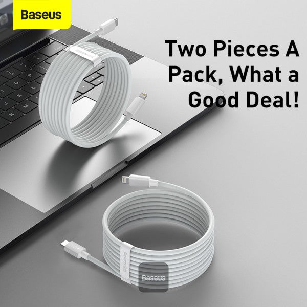 Baseus Type C Cable For iPhone 13 12 Pro Max 20W PD Fast Charge Type C to Lightning Cable For iPhone 8 Xr Charger Data Cable 1.5M White