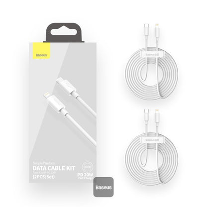 Baseus Type C Cable For iPhone 13 12 Pro Max 20W PD Fast Charge Type C to Lightning Cable For iPhone 8 Xr Charger Data Cable 1.5M White