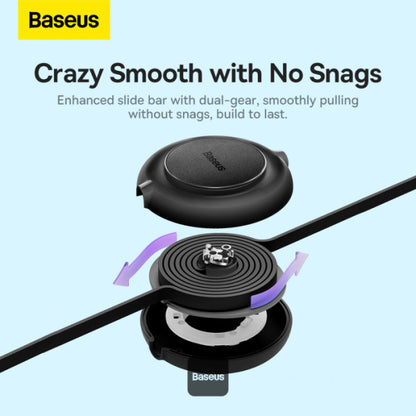 Baseus Bright Mirror 2 Series Retractable Cable | 3 in 1 Fast Charging Data Cable | USB-A to Type-C + Lightning + Micro | 3.5A | 1.1M - Black