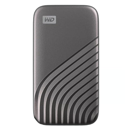 قرص My Passport™ SSD سعة 500 جيجابايت باللون الرمادي الفضائي، سرعة قراءة 1050 ميجابايت/ثانية، سرعة كتابة 1000 ميجابايت/ثانية، متوافق مع أجهزة الكمبيوتر الشخصية وأجهزة Mac