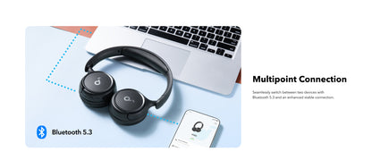 Anker Soundcore H30i On-Ear Wireless Headphone, Black, A3012H11