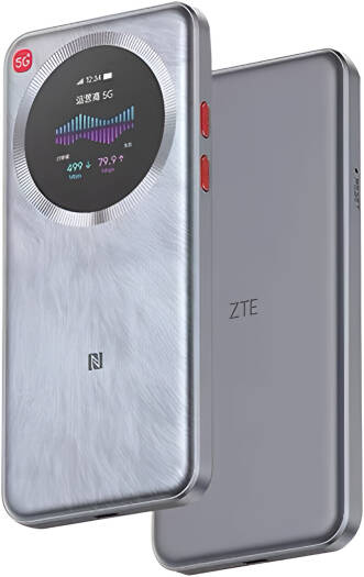 ZTE U30 Pro 5G Portable Wi Fi Router, 1.38″ Touchscreen, 5G NR & LTE Dual Mode, Wi Fi 6 Dual Band, 5000mAh Battery, NFC Quick Connect, USB C, 64GB Storage, Global 5G Hotspot