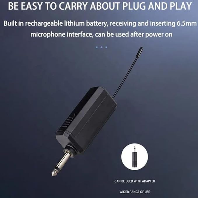 Dual Wireless Microphone with Rechargeable Receiver