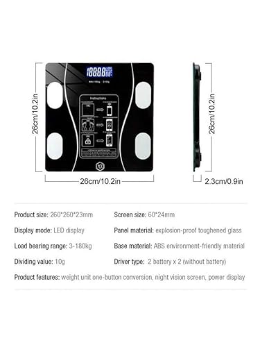 Digital Weighing Scale with Bluetooth Body Fat for Human Body Weight Smart LED Scales Weight