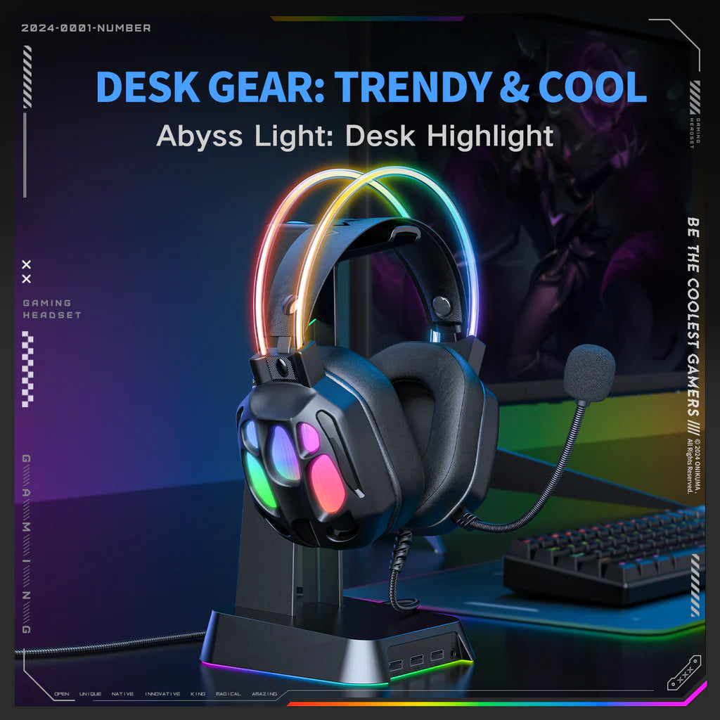 ONIKUMA X88 RGB Gaming Headset  360° Rotatable Mic & Comfortable Earmuffs