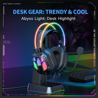 ONIKUMA X88 RGB Gaming Headset  360° Rotatable Mic & Comfortable Earmuffs